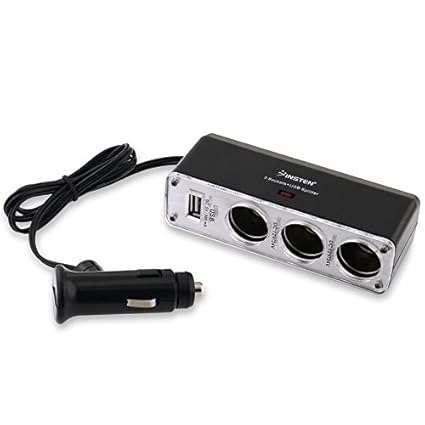 3 Way Car Cigarette Lighter Socket with Usb Port