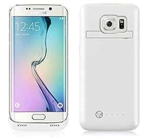 Ultra White Samsung Galaxy S6 Edge Edition External 4200 mAh power case cover battery ba (White)