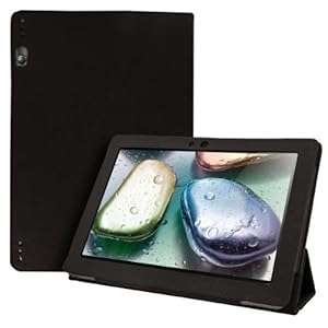 kwmobile Elegant leather case for Lenovo IdeaTab S6000 in Black with convenient STAND FEATURE