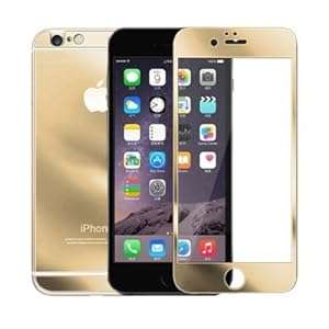 Colorful Premium Tempered Protective Mirror Effect Glass Film Screen Protector (Gold-Front+Back)