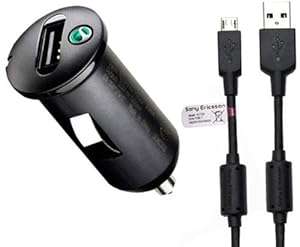 Genuine Sony Ericson 1200mAh AN400 Usb Car Charger adapter with micro usb data Cable for Sony X