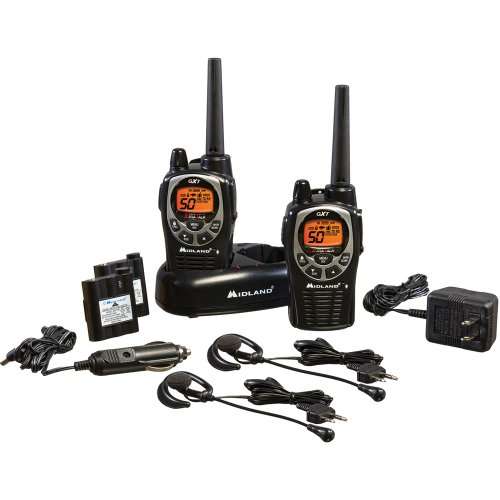 Midland GXT1000VP4 36-Mile 50-Channel FRS/GMRS Two-Way Radio (Pair) (Black/Silver) (One Size)