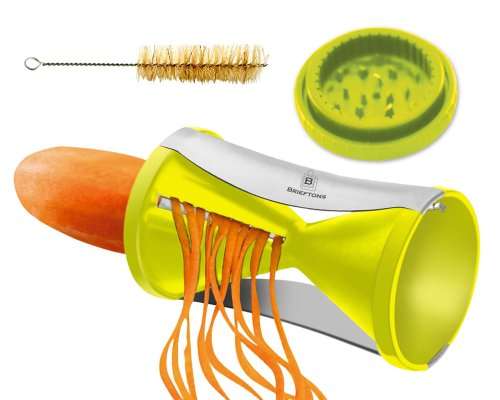 Brieftons Spiral Slicer: Stainless Steel Vegetable Spiralizer with Special Japanese Blades and 2 Jul
