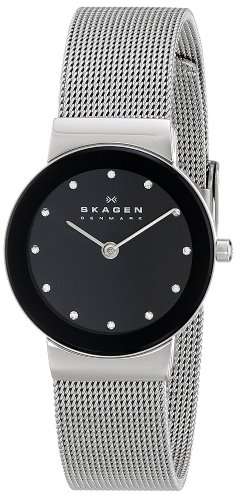 Skagen Women's 358SSSBD White Label Analog Display Analog Quartz Silver Watch