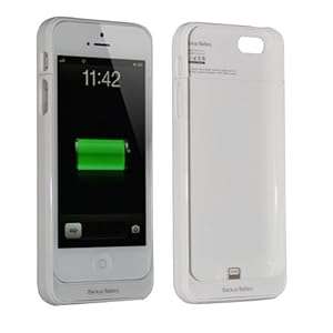 White Portable External Power Pack Backup Battery Charger Case For iPhone 5 5S