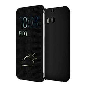 Bocideal New Design Ultra Thin Dot View Flip Leather Case Cover for 2014 HTC One M8 (Black)