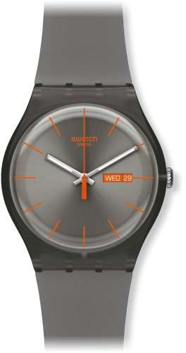 Swatch Men's SUOM702 Quartz Gray Dial Plastic Measures Seconds Watch