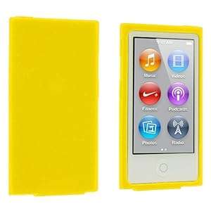 Yellow Silicone Rubber Gel Soft Skin Case Cover for Apple iPod Nano 7th Generation 7G 7