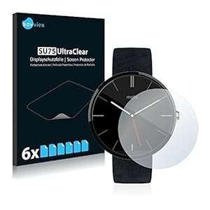 6x Screen Protector - Motorola Moto 360 - Crystal-Clear Bubble-Free