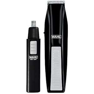Wahl 5537-1801 Cordless Battery Operated Beard Trimmer with Bonus Ear, Nose and Brow Trimmer