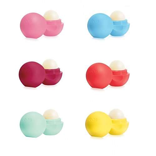 EOS Lip Balm - Blueberry, Strawberry Sorbet, Pomegrante, Summer Fruit, Sweet Mint & Lemon (Pack of 6