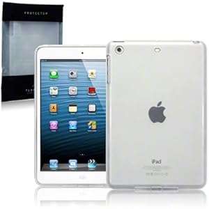 iPad Mini Thin Rimmed / Full Screen View TPU Gel Skin Case / Cover - Frosted (Transparent)