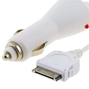 Car Charger for Apple iPod iPhone 3G 3GS (White)