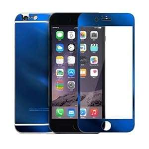 Colorful Premium Tempered Protective Mirror Effect Glass Film Screen Protector (Blue-Front+Back)