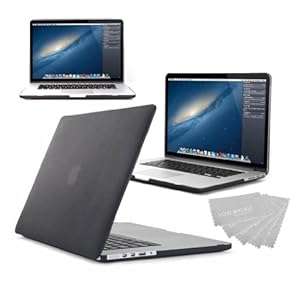 Apple MacBook Rubberized Hardshell Hard Case Cover with Keyboard Skin for 13-inch MacBook (Black)