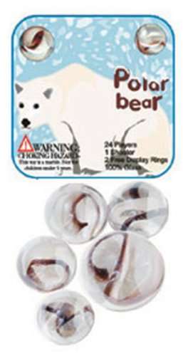 Polar Bear Marble Set    (24 Player Marbles & 1 Shooter)