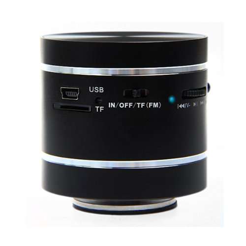 Black 360 degree Vibration Resonance Mini Music Speaker for MP3 PC Phones iphone iPad iPod with Remo
