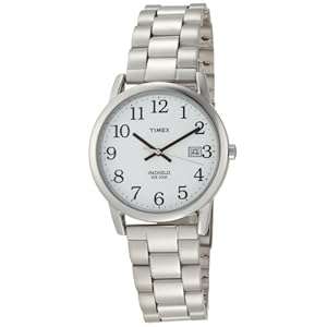 Timex Men's T2N169 EZ Reader Silver-Tone Case and Bracelet White Dial Watch