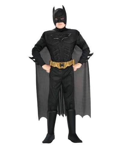 Batman Costume - The Dark Knight Child Costume Deluxe - Large (Black)