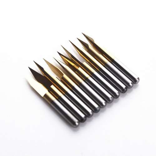 Autek 10x Titanium Coated Carbide PCB Engraving CNC Bit Router Tool 30 Degree 0.1mm Tip(J3.3001Tix10