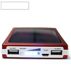 New Red 30000mAh Solar Power Bank Backup Battery Charger for GPS PDA Mobile Phone