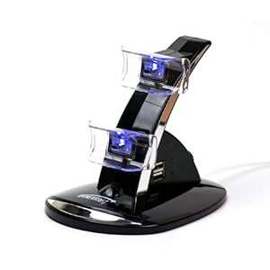 Gamekraft Twin Controller Blue Light Controller Charging Stand (PS3)