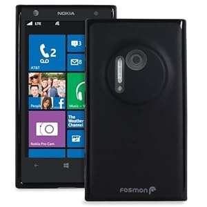 Fosmon Dura Series (TPU) Semi Flex Gel Skin Case Cover for Nokia Lumia 1020 (FRO-Series (Black))