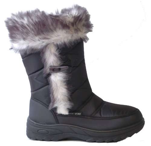 ladies Zip Up Winter Snow Boots Black Size UK 6 EU 39