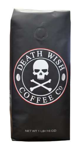 Death Wish Coffee, The World's Strongest Ground Coffee Beans, Fair Trade and Organic, 16 Ounce Bag
