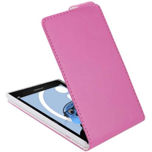 iTALKonline Nokia Lumia 925 PINK Easy Clip On Vertical Flip Wallet Pouch Case Cover with Holder