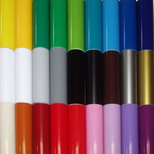 12" x 12" - 27 Sheets of Assorted Glossy Colors of Permanent Adhesive-Backed Vinyl for Craft Cutters