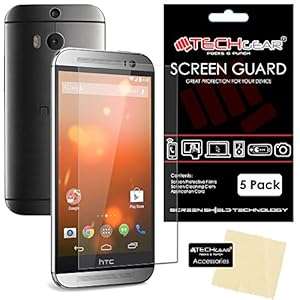 [Pack of 5] TECHGEAR HTC One M8 & One M8s ULTRA CLEAR LCD Screen Protector Guard C (One M8 / M8s)