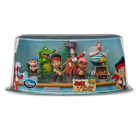 Disney Store Disney Jr. Jake and the Never Land/Neverland Pirates 7 Piece Action Figure Figurine Gif