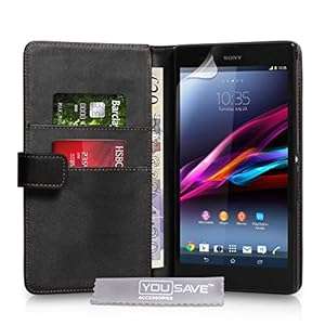 Sony Xperia Z Ultra Case Black PU Leather Wallet Cover
