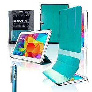 SAVFY Samsung Galaxy Tab 4 10.1 Case 10.1-inch Tablet Cover - SAVFY Retail P (book case SKY BLUE)