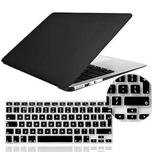 IDACA Black Forsted Matt Hard Shell Case Cover for Macbook Air 13