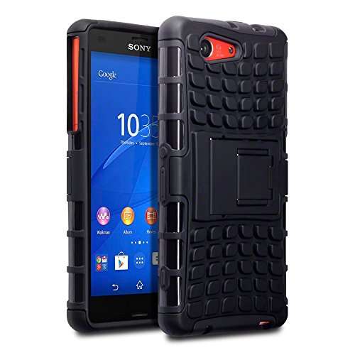 Sony Xperia Z3 Compact Case, Terrapin [HEAVY DUTY ARMOR] Dual Layer Rugged Hybrid [BLACK] Hard Shock