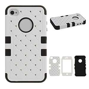 Case for iPhone 4SCover for iPhone 4SCase for iPhone 4Hybrid Case for iPhone 4SHard (White;Black)