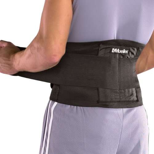 Mueller Adjustable Back Brace, Black, One Size
