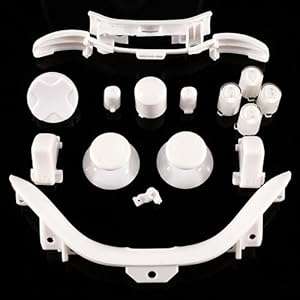 Custom Xbox 360 Controller Buttons Mod Kit ABXY Guide DPad Thumbsticks (White)