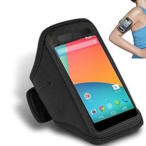 LG Nexus 5 Black Adjustable Armband Sport Gym Bike Cycle Running Jogging Sports Case Cover Hold