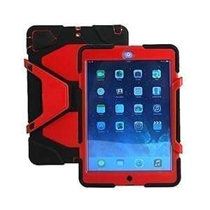 Neotechs Red & Black Builders Shock Proof Shockproof Armour Heavy Duty Case Cover for iPad 2 3