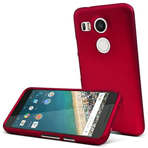 Nexus 5X Case, [Rose Red] Slim & Protective Rubberized Matte Finish Snap-on Hard Polycarbonate Plast