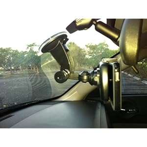 iOttie One-Touch Windshield Dashboard Car Mount Holder for iPhone 5 4S 4 3GS Samsung Galaxy S3 S2 Epic Touch 4G HTC OneX EVO 4G Rhyme DROID RAZR BIONIC INCREDIBLE 2 CHARGE Google Nexus BlackBerry Torch LG Revolution GPS Compact Size 360 degree Rotatable