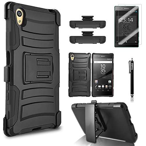 Xperia Z5 Case, Circle [Heavy Duty] Combo Rugged Shell Cover Holster with Built-in Kickstand and Hol