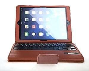 IVSO Apple iPad Air 2 Bluetooth Keyboard Portfolio Case - DETACHABLE Bluetooth Keyboard S (Brown)