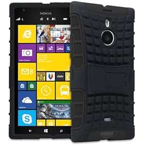 Fosmon Nokia Lumia 1520 / Nokia Bandit (HYBO-RAGGED) Hybrid Dual Layer Heavy Duty Tough C (Black)