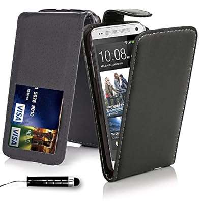 HTC One M9 - Quality Premium Pu Leather Flip Wallet Case Cover Pouch Screen Protector With Mic