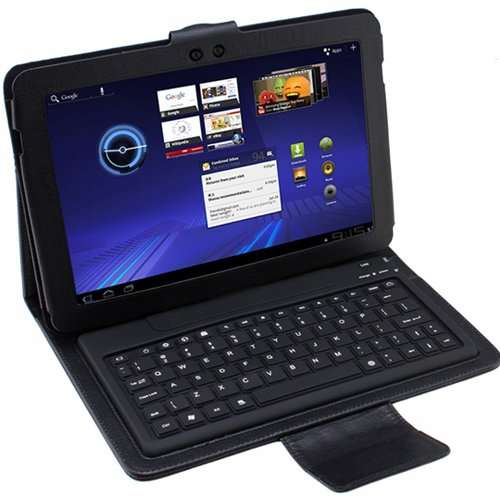 Bluetooth Keyboard Folding Leather Case for Samsung Galaxy Tab 10.1