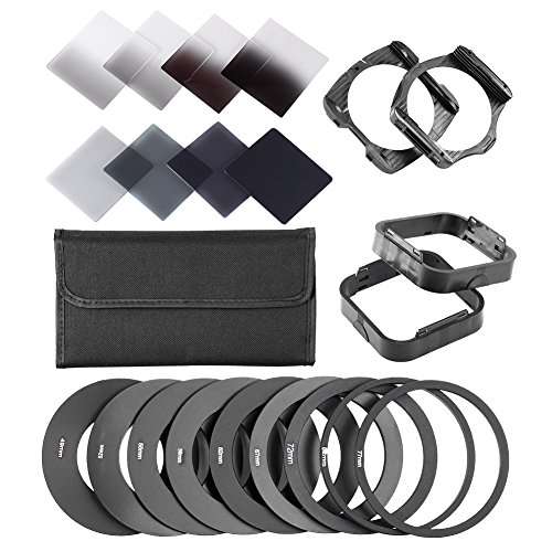 Neewer Complete ND Filter Kit for Cokin P Series: (8)ND Filters(Full ND2 ND4 ND8 ND16; Graduated G.N